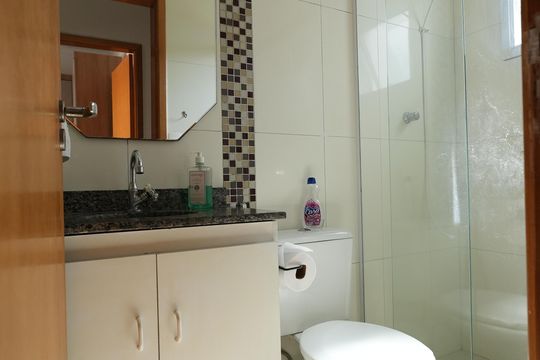 Banheiro Social de apartamento à venda com 2 quartos, 72m² em Vila Floresta, Santo André