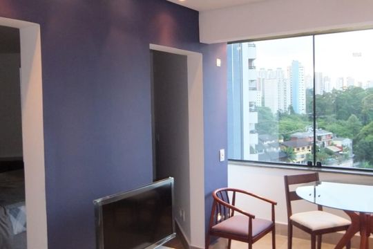 Sala de apartamento à venda com 1 quarto, 37m² em Paraíso do Morumbi, São Paulo