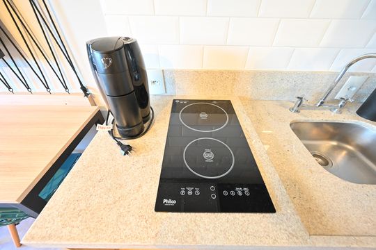 Cozinha de kitnet/studio à venda com 1 quarto, 29m² em Vila Clementino, São Paulo