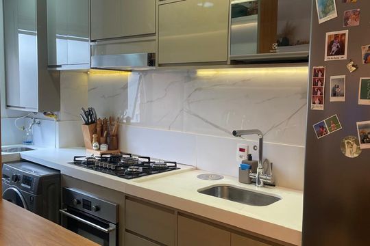 Cozinha de apartamento à venda com 2 quartos, 46m² em Jardim Boa Vista (Zona Oeste), Osasco