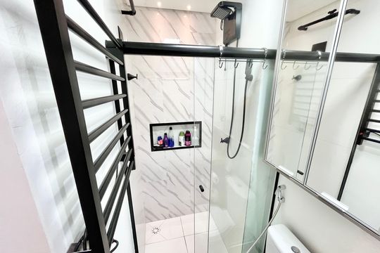 Banheiro de kitnet/studio à venda com 1 quarto, 27m² em Santana, São Paulo