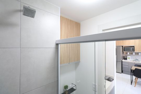 Banheiro de apartamento para alugar com 1 quarto, 30m² em Barra Funda, São Paulo