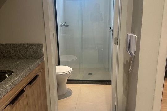Cozinha de apartamento à venda com 1 quarto, 27m² em Moema, São Paulo