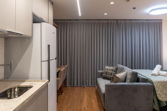 Cozinha de kitnet/studio à venda com 1 quarto, 34m² em Perdizes, São Paulo