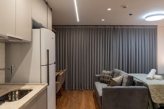 Cozinha de kitnet/studio à venda com 1 quarto, 34m² em Perdizes, São Paulo