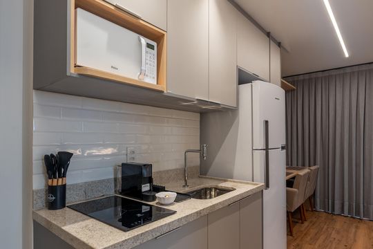 Cozinha de kitnet/studio à venda com 1 quarto, 34m² em Perdizes, São Paulo