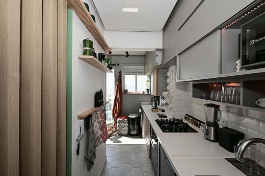 Cozinha de apartamento à venda com 2 quartos, 49m² em Jardim Umarizal, São Paulo