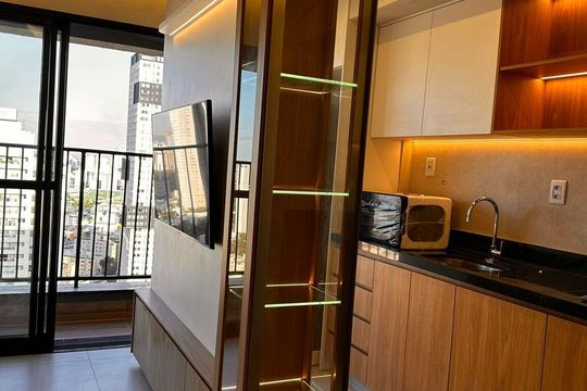 Cozinha de apartamento para alugar com 2 quartos, 55m² em Setor Bueno, Goiânia