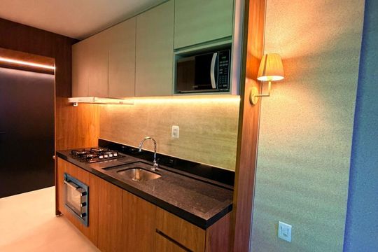 Cozinha de apartamento para alugar com 2 quartos, 55m² em Setor Bueno, Goiânia