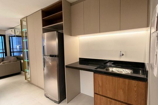 Cozinha de apartamento para alugar com 2 quartos, 55m² em Setor Bueno, Goiânia
