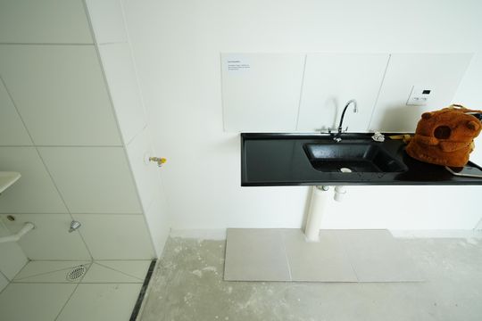 Cozinha de apartamento à venda com 2 quartos, 35m² em Jardim, Santo André