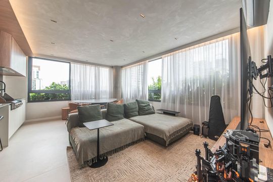Sala de apartamento à venda com 2 quartos, 90m² em Brooklin, São Paulo