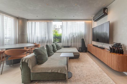 Sala de apartamento à venda com 2 quartos, 90m² em Brooklin, São Paulo
