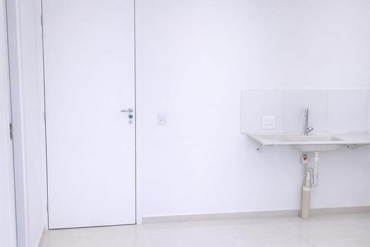 Cozinha de apartamento para alugar com 2 quartos, 32m² em Jardim Caravelas, São Paulo