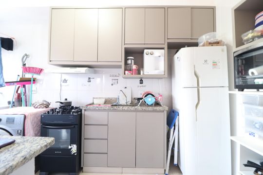 Cozinha de apartamento para alugar com 2 quartos, 49m² em Dona Zulmira, Uberlândia