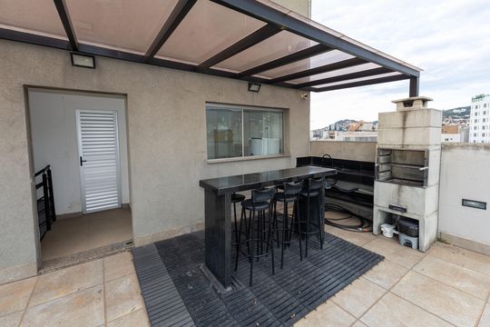 Área comum - Churrasqueira de kitnet/studio à venda com 1 quarto, 45m² em Cruzeiro, Belo Horizonte