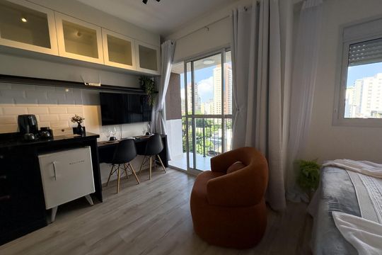 Cozinha de apartamento à venda com 1 quarto, 25m² em Vila Olímpia, São Paulo