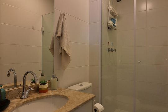 Banheiro Social de apartamento à venda com 3 quartos, 75m² em Jardim Paramount, São Bernardo do Campo