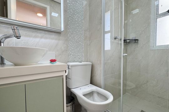 Banheiro - Suíte de apartamento à venda com 3 quartos, 71m² em Vila Goncalves, São Bernardo do Campo