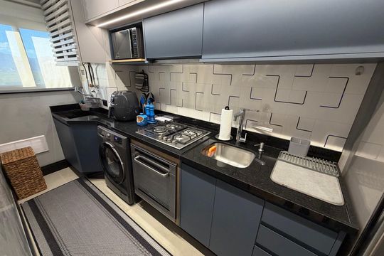 Cozinha de apartamento à venda com 1 quarto, 34m² em Jacarepaguá, Rio de Janeiro