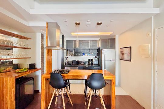 Cozinha americana de apartamento para alugar com 2 quartos, 90m² em Leblon, Rio de Janeiro