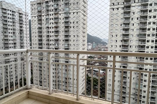 Varanda da Sala de apartamento para alugar com 2 quartos, 64m² em Marapé, Santos