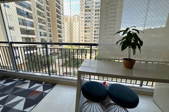 Varanda da Sala de apartamento à venda com 2 quartos, 110m² em Alphaville, Santana de Parnaíba