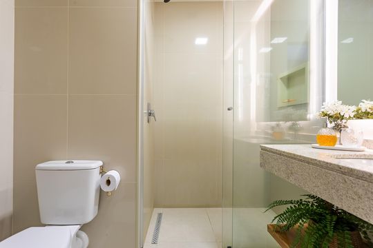 Banheiro de apartamento para alugar com 1 quarto, 39m² em Setor Marista, Goiânia