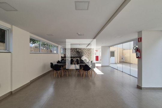 Área comum - Salão de festas de apartamento para alugar com 1 quarto, 40m² em Vila Assunção, Santo André
