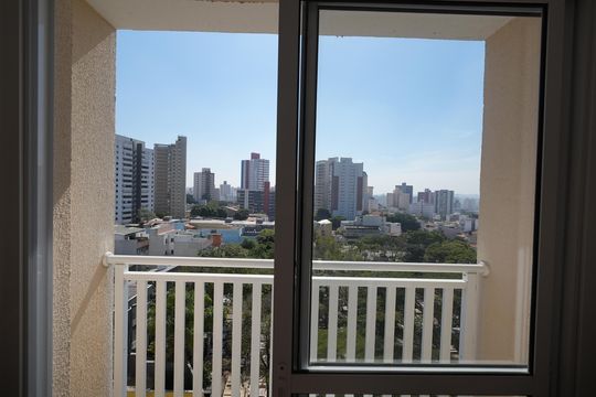 Varanda da Sala de apartamento para alugar com 1 quarto, 40m² em Vila Assunção, Santo André