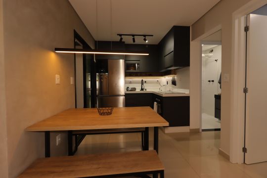 Cozinha de apartamento à venda com 2 quartos, 61m² em Campestre, Santo André