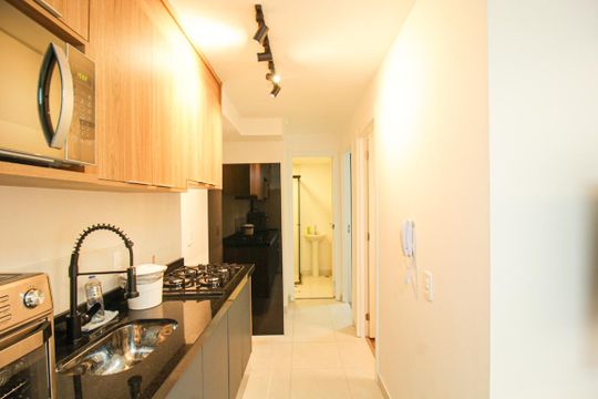 Cozinha de apartamento à venda com 2 quartos, 35m² em Parque Industrial Tomas Edson, São Paulo