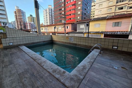 Área comum - Piscina de apartamento para alugar com 1 quarto, 73m² em Vila Tupi, Praia Grande