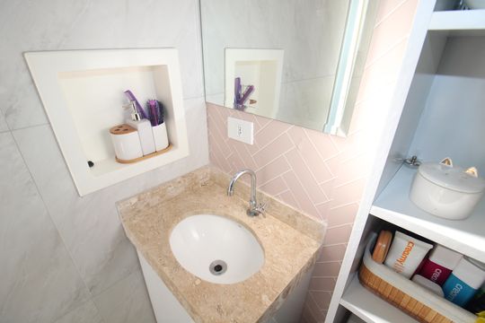 Banheiro de kitnet/studio à venda com 1 quarto, 28m² em Santana, São Paulo