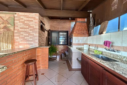 Área comum - Churrasqueira de kitnet/studio para alugar com 1 quarto, 14m² em Saco dos Limões, Florianópolis