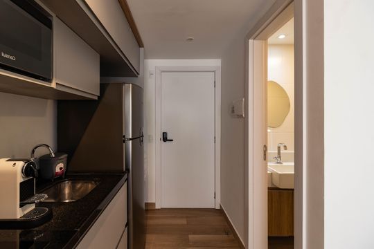 Cozinha de kitnet/studio à venda com 1 quarto, 26m² em Perdizes, São Paulo