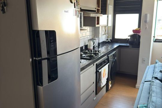 Cozinha de apartamento à venda com 2 quartos, 40m² em Parque Erasmo Assunção, Santo André