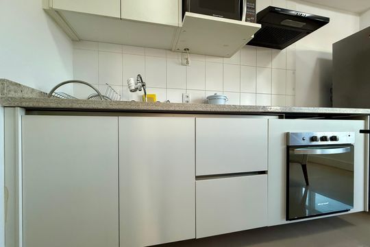 Cozinha  de apartamento à venda com 1 quarto, 56m² em Brooklin, São Paulo