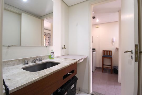 Banheiro da Suíte de apartamento para alugar com 1 quarto, 35m² em Indianópolis, São Paulo