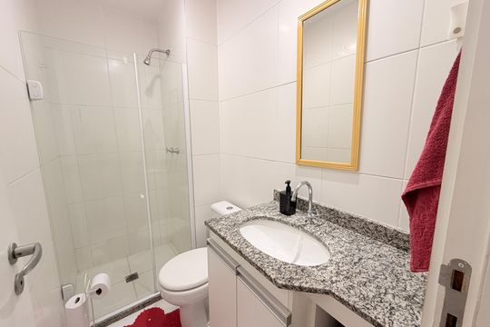Banheiro Social de apartamento à venda com 3 quartos, 61m² em Parque Uniao, Jundiaí