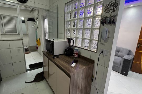Cozinha de apartamento à venda com 2 quartos, 46m² em Utinga, Santo André