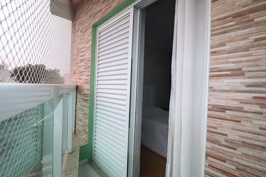 Varanda Quarto 3 suíte de casa à venda com 3 quartos, 151m² em Parque das Nações, Santo André