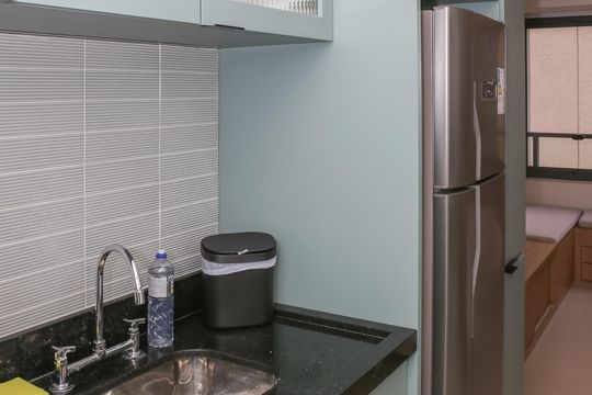 Cozinha de kitnet/studio para alugar com 1 quarto, 25m² em Perdizes, São Paulo