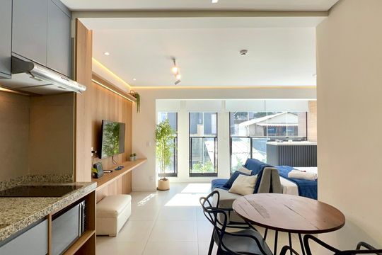 Cozinha de kitnet/studio à venda com 1 quarto, 33m² em Pinheiros, São Paulo