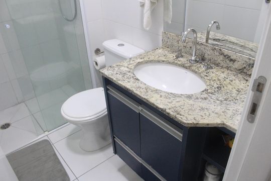 Banheiro da Suíte de apartamento à venda com 2 quartos, 67m² em Fundação, São Caetano do Sul