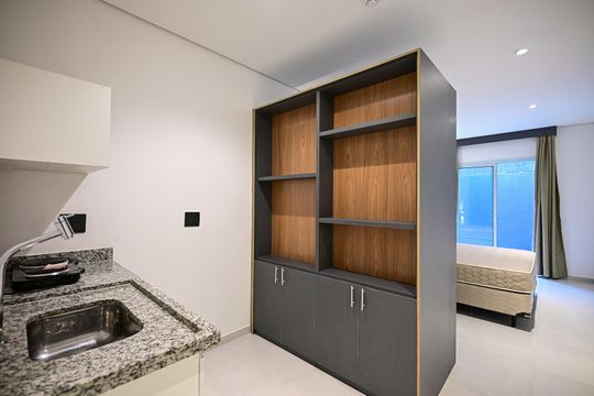 Cozinha de kitnet/studio para alugar com 1 quarto, 28m² em Lapa de Baixo, São Paulo