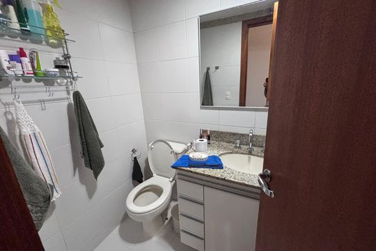 Banheiro do Quarto 3 de apartamento à venda com 3 quartos, 93m² em Recreio dos Bandeirantes, Rio de Janeiro
