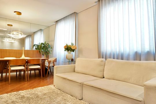 Sala  de apartamento à venda com 3 quartos, 90m² em Itapoã, Belo Horizonte