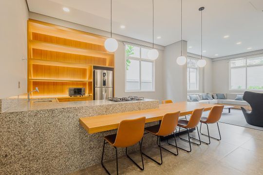 Salão de Festas de kitnet/studio à venda com 1 quarto, 26m² em Pinheiros, São Paulo