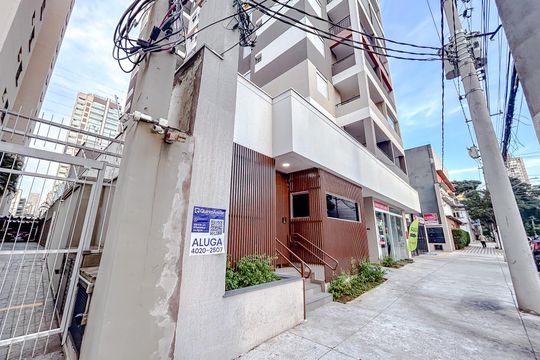Fachada com Plaquinha de kitnet/studio à venda com 1 quarto, 26m² em Tatuapé, São Paulo
